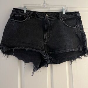 curve love black denim A&F shorts